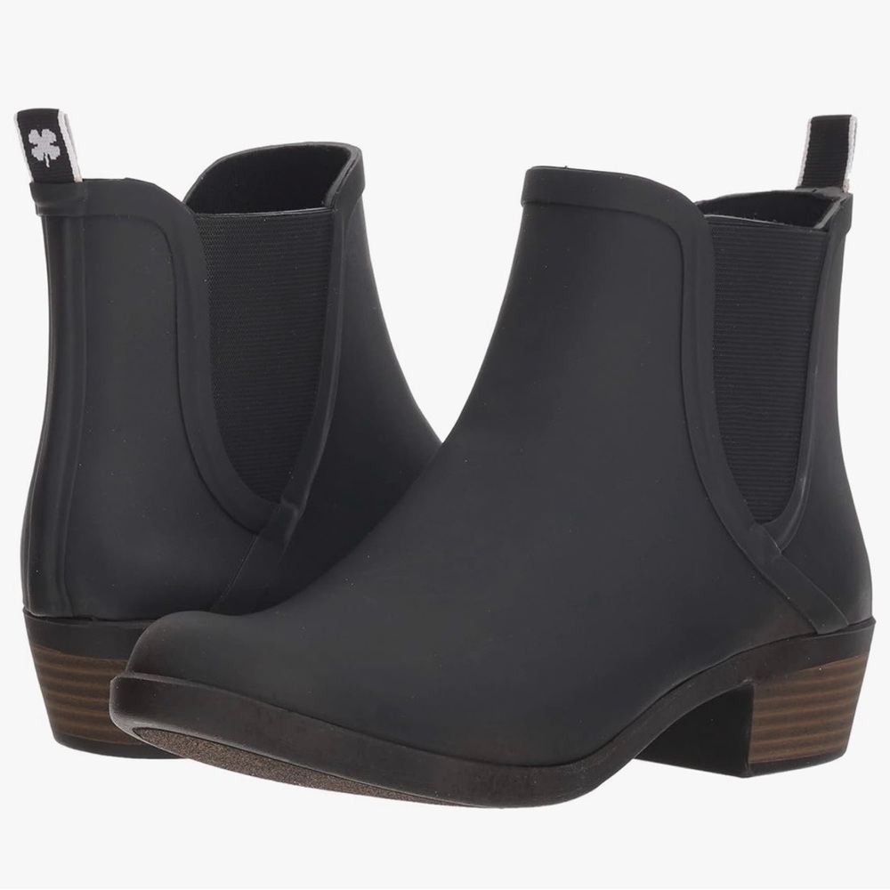 Women’s Black Lucky Brand Basel H2O Chelsea Rain Booties - Sz 9